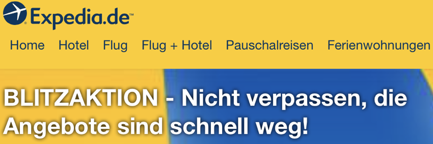 expedia flash sale, expedia 72 stunden sale, Expedia hotel rabatte