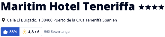 Holidaycheck Bewertungen Hotels reisen, Spanien Maritim Hotel Teneriffa
