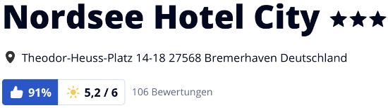 holidaycheck Bewertungen Hotels reisen, Nordsee Hotel Bremerhaven