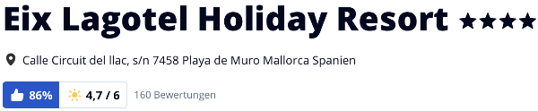 EIX Lagotel Holiday Resort Mallorca Spanien, Holidaycheck Bewertungen hotels reisen