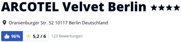 holidaycheck bewertungen reisen urlaub hotels, Hotel ARCOTEL Velvet Berlin