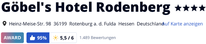 Göbel's Hotel Rodenberg, HolidayCheck reisen urlaub Bewertungen Hotels