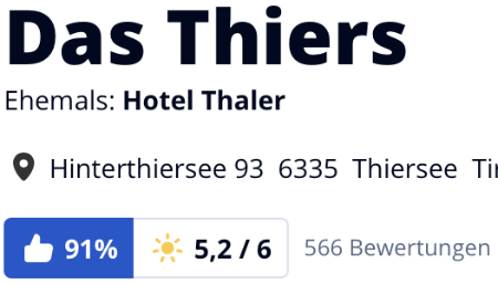 holidaycheck reisen Hotels Bewertungen, Österreich Hotel Das Thiers Tirol 