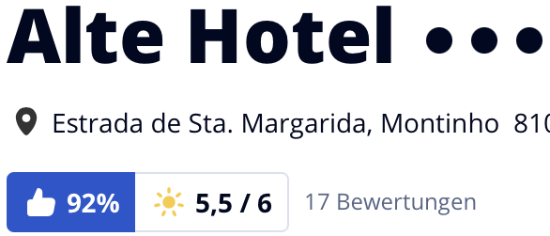 Holidaycheck Bewertungen hotels reisen, hotel alte algarve Portugal