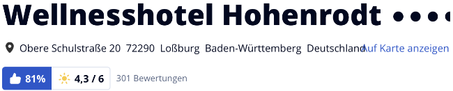 holiday check hotels reisen Bewertungen urlaub, Hotel Hohenrodt Loßburg Schwarzwald