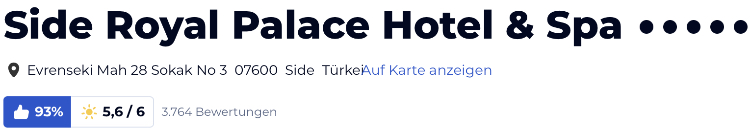 holidaycheck bewertungen hotels reisen, Side Royal Palace Hotel & Spa Türkei
