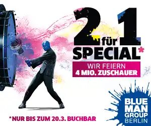 Kaufe ein Ticket für die Blue Man Group und Stage schenkt dir das zweite dazu!