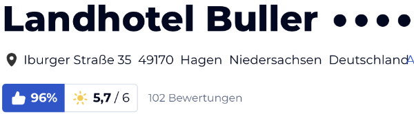Landhotel Buller Hagen, Landhotel Buller Teutoburger Wald, Landhotel Buller Niedersachsen, holidaycheck Bewertungen Hotels reisen