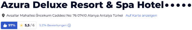 holidaycheck bewertungen hotels reisen, 5-Sterne Azura Deluxe Resort & Spa Hotel Türkei alanya