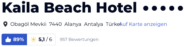 holidaycheck bewertungen hotels reisen, Kaila Beach Hotel Türkei alanya