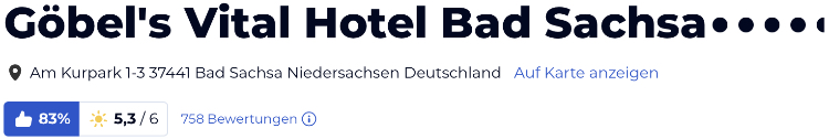 holidaycheck reise hotels bewertungen, Göbel's Vital Hotel bad Sachsa