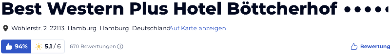 holiday check hotels reisen Bewertungen urlaub, Hotel Best Western Plus Böttcherhof