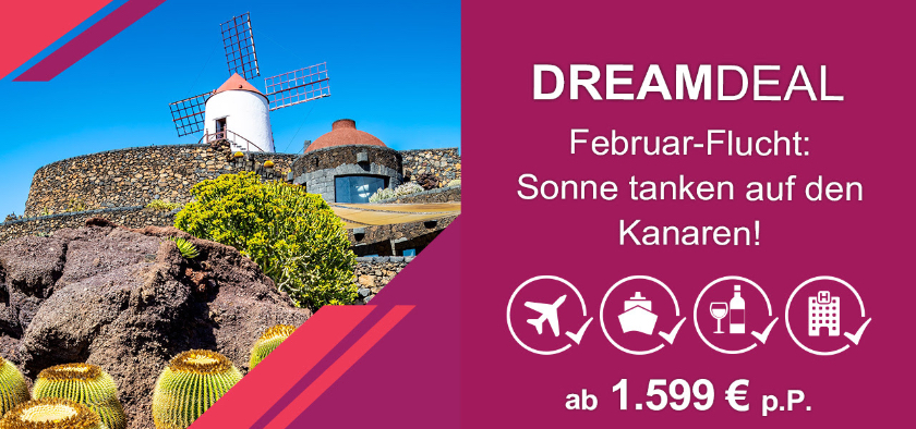 Dreamlines DreamDeal: 7 Nächte Kreuzfahrt & 3 Nächte auf Gran Canaria inkl. Flug und Getränkepaket schon ab 1599€ p.P.