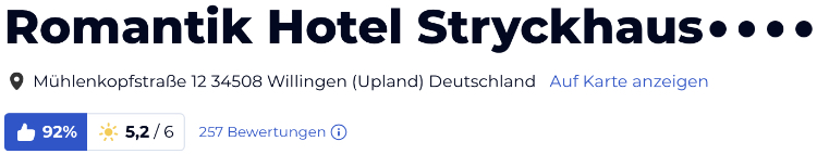 holiday check hotels reisen Bewertungen urlaub, Romantik Hotel Stryckhaus