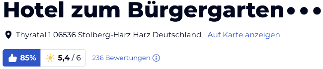 holiday check hotels reisen Bewertungen urlaub, Hotel Zum Bürgergarten
