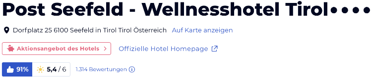 HolidayCheck reisen urlaub Bewertungen Hotels, Hotel Post Seefeld Hotel & SPA