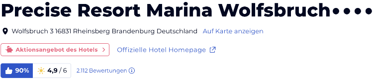 holidaycheck reisen hotels bewertungen, Hotel Precise Resort Marina Wolfsbruch