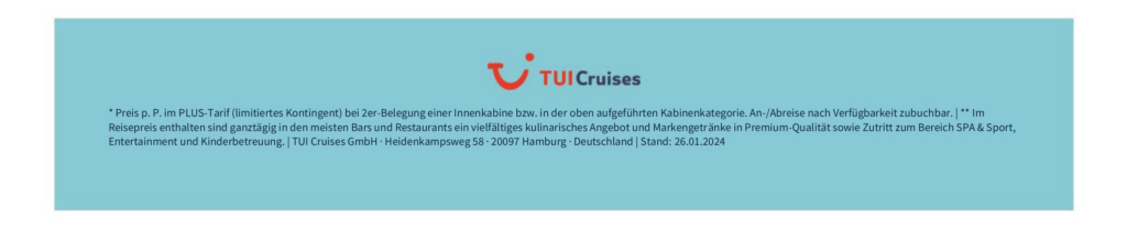 TUI Cruises Wochenendangebot, Mein Schiff ® Wochenendangebot