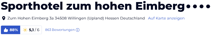 holidaycheck reisen urlaub last minute hotels bewertungen, Sporthotel Hotel Zum Hohen Eimberg