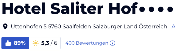 holidaycheck urlaub reisen hotels Hotelbewertungen, Österreich Hotel Saliter Hof saalfelden