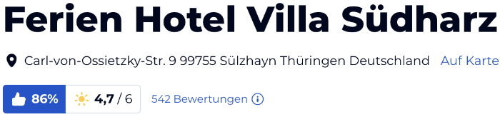 Ferien Hotel Villa Südharz, HolidayCheck reisen urlaub Bewertungen Hotels