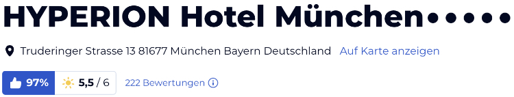 holidaycheck bewertungen reisen urlaub hotels, secret escapes schnäppchen, Hyperion Hotel München