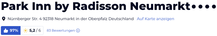 Hotel Park Inn by Radisson Neumarkt, Bewertung Holidaycheck.de reisen hotels