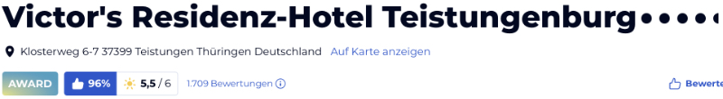 holidaycheck urlaub reisen hotels Hotelbewertungen, Victor's Residenz-Hotel Teistungenburg