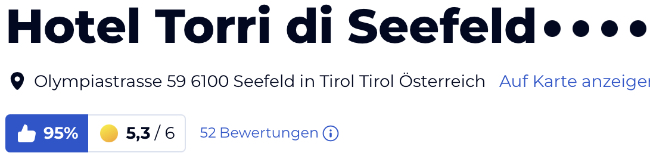 Bewertung Holidaycheck.de reisen hotels, Tirol Hotel Torri di Seefeld