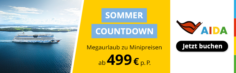 AIDA Sommer Kreuzfahrten 2025 schon ab 499€ p.P.