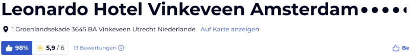 holidaycheck reisen hotels bewertungen, Niederlande Leonardo Hotel Vinkeveen Amsterdam