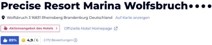 holidaycheck reisen hotels bewertungen, Hotel Precise Resort Marina Wolfsbruch