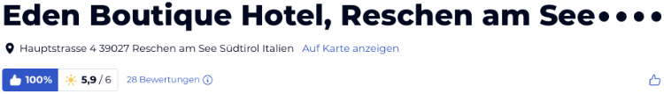 holidaycheck reisen hotels bewertungen, Eden Boutique Hotel am Reschensee