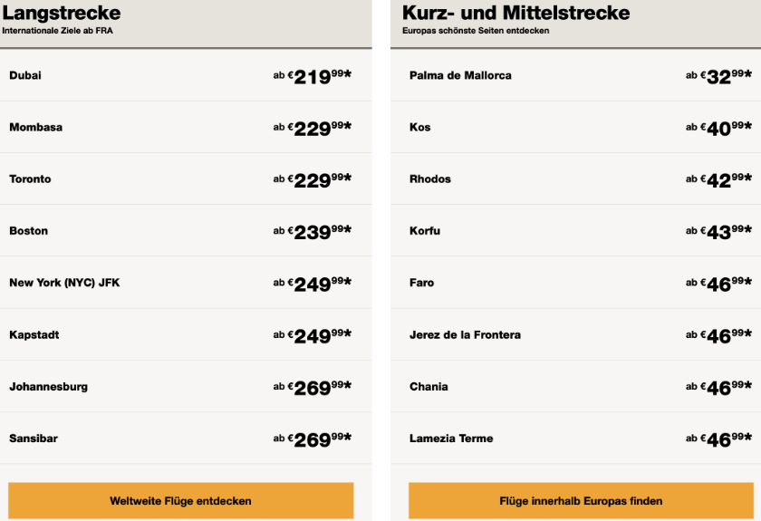 Endlich wieder da! Die Condor Eintagsfliegen - Flüge schon ab 32,99€ p.P.