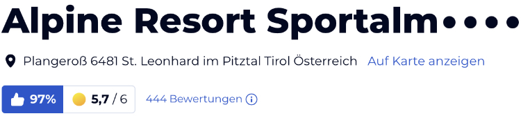holidaycheck reisen hotels bewertungen, Alpine Resort Sportalm Pitztal