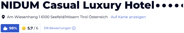 holidaycheck reisen hotels bewertungen, Österreich NIDUM Casual Luxury Hotel 