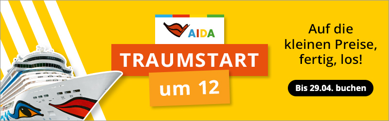 AIDA Traumstart um 12: Täglich ein neues Traumziel zum Mini-Startpreis z.B. 7 Tage Mittelmeer schon ab 799€ p.P.