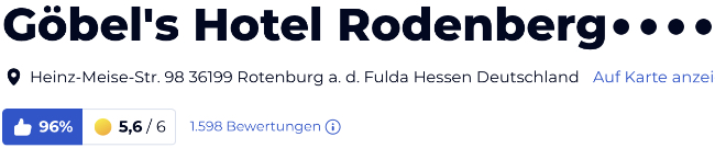 Göbel's Hotel Rodenberg, HolidayCheck reisen urlaub Bewertungen Hotels