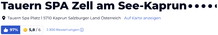 HolidayCheck reisen Hotels Hotelbewertungen, Österreich TAUERN SPA Kaprun