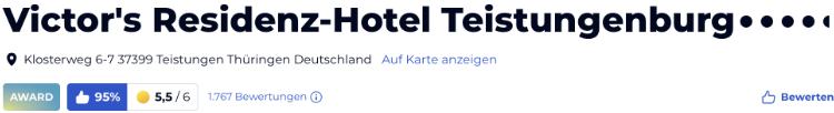holidaycheck urlaub reisen hotels Hotelbewertungen, Victor's Residenz-Hotel Teistungenburg