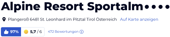 holidaycheck reisen hotels bewertungen, Alpine Resort Sportalm Pitztal