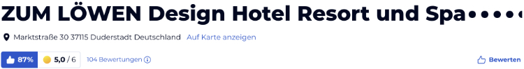 holidaycheck reisen hotels bewertungen, Zum Löwen Designhotel Resort & Spa 