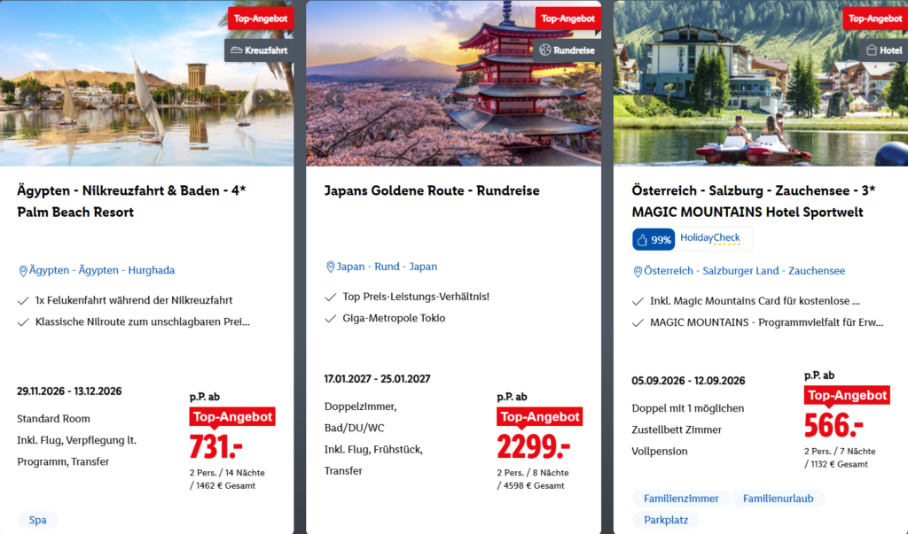 Lidl Reisen Deals Angebote Aktion Bestseller der Woche