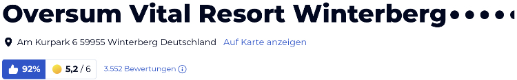 Oversum Vitalresort Winterberg, holidaycheck Bewertungen Hotels reisen