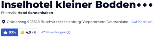 HolidayCheck reisen urlaub Bewertungen Hotels, Inselhotel Kleiner Bodden