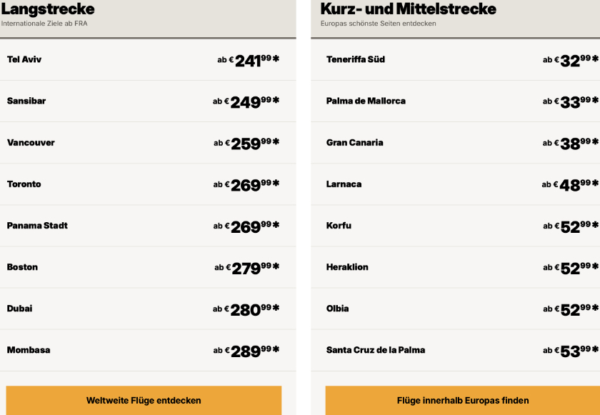 Mit den Condor Eintagsfliegen ab 32,99€ entspannt um die Welt fliegen