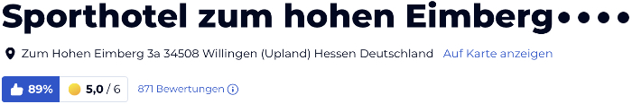 holidaycheck reisen urlaub last minute hotels bewertungen, Sporthotel Hotel Zum Hohen Eimberg