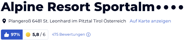 holidaycheck reisen hotels bewertungen, Alpine Resort Sportalm Pitztal