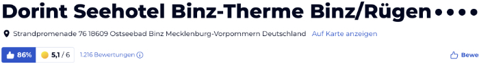 holidaycheck reisen hotels bewertungen, Dorint Seehotel BINZ-THERME