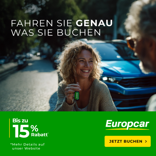 Europcar: Bis zu 15% Rabatt auf Mietwagen weltweit